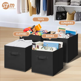 Storage Maniac 10-pack fabric cubes for easy shelf storage and clutter control