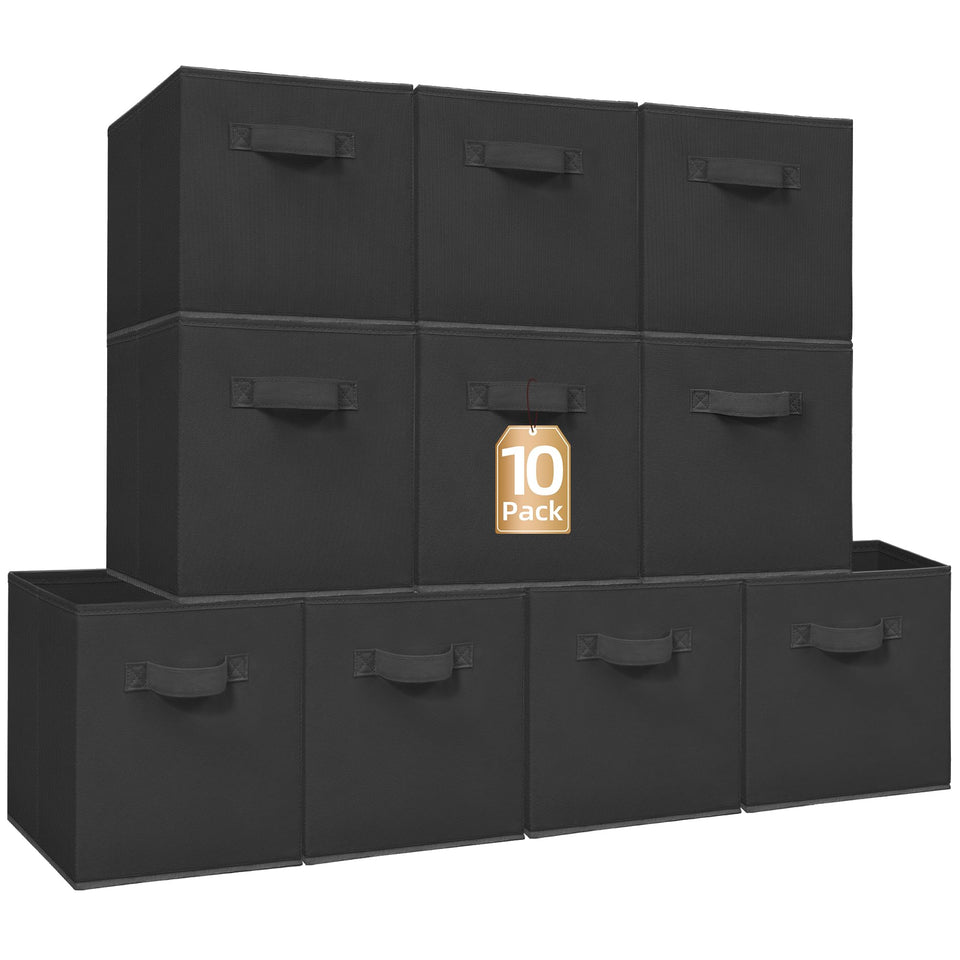 Storage Maniac 11-inch collapsible bin with handles for sturdy closet organization