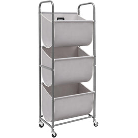 Storage Maniac 120L vertical laundry hamper front view saves vertical space.