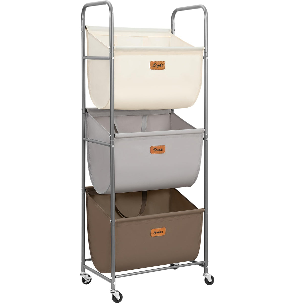 Storage Maniac 120L vertical laundry hamper with wheels for easy transport