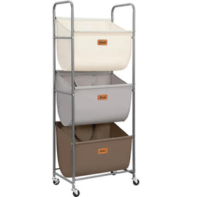 Storage Maniac 120L vertical laundry hamper with wheels for easy transport