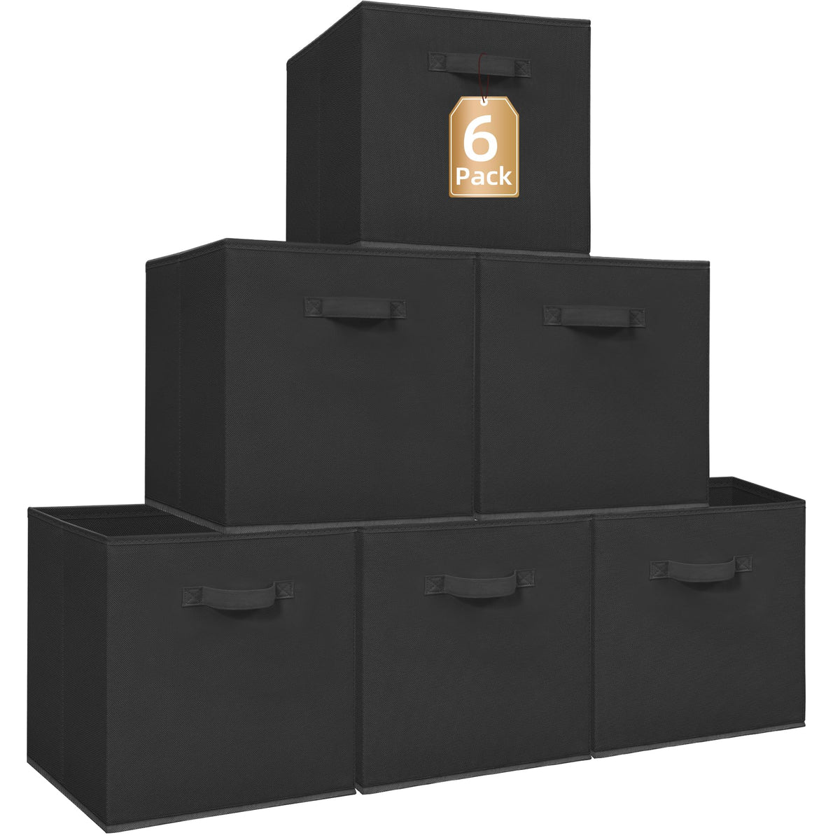Storage Maniac 13-inch storage bin with front handle for easy pull-out on shelves.