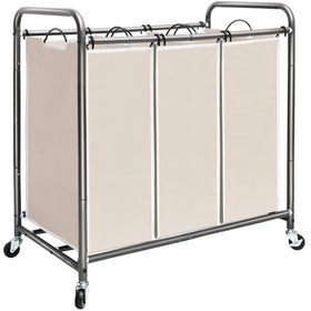 Storage Maniac 3-section laundry sorter frame with wide capacity for organized sorting.