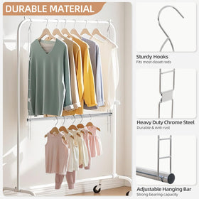 Storage Maniac adjustable height rod offers six levels to maximize space