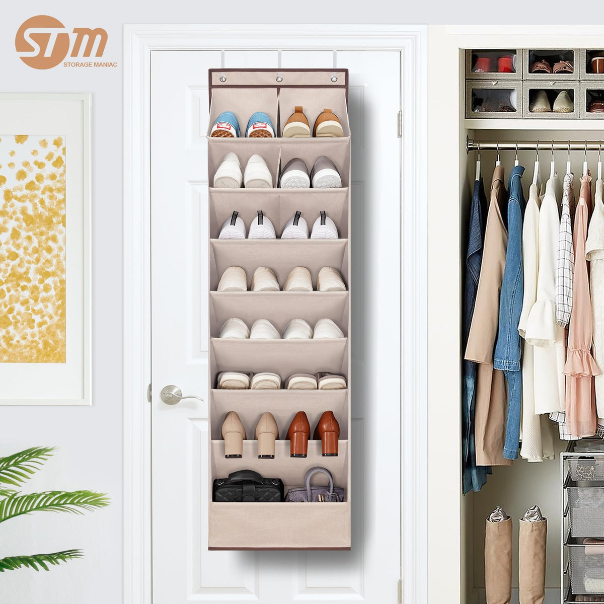 STORAGE MANIAC easy-clean material helps keep entryway tidy