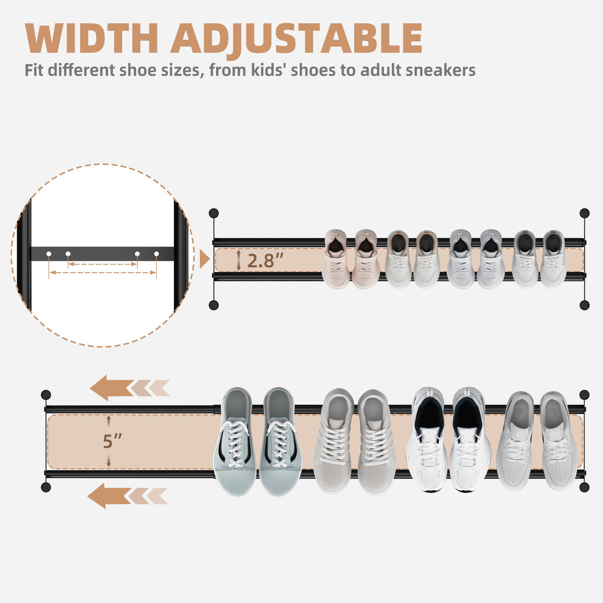 Storage Maniac anti-slip feet stabilize on any floor