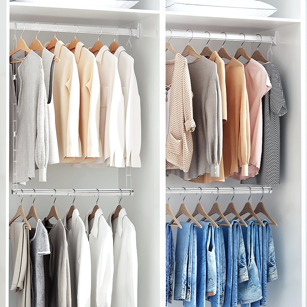 Storage Maniac multi use rod for bathroom balcony or laundry areas