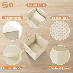 Storage Maniac beige foldable bin flat for compact storage