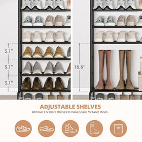 Storage Maniac boot space adjustment by removing tiers to fit tall boots.