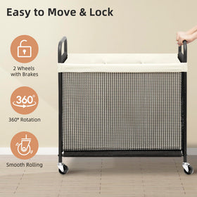 Storage Maniac braked casters secure the cart during transfers.