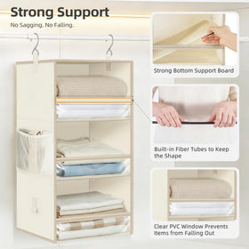 Storage Maniac sturdy 600D Oxford fabric ensures durable garment storage in closets.