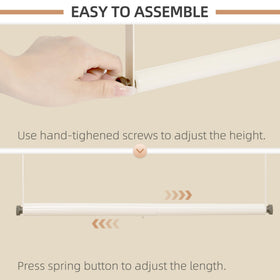 Storage Maniac easy-assembly closet rod requires no tools, quick setup.