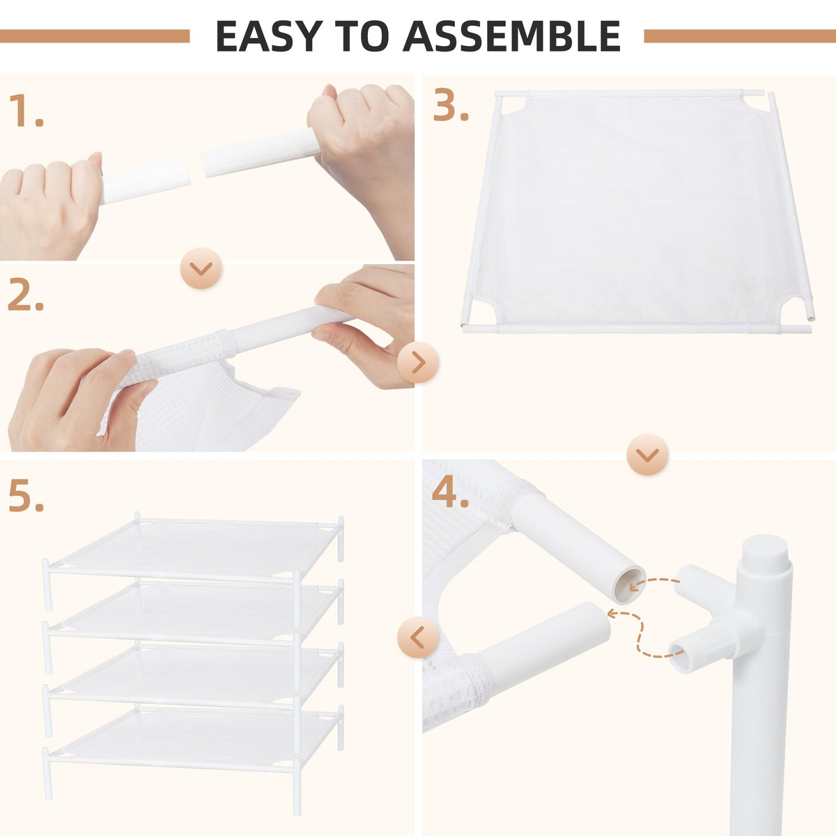 Storage Maniac easy-assembly flat drying rack requires no tools.