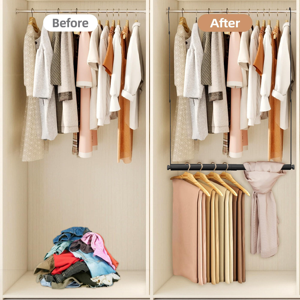 Storage Maniac foldable design showcased for compact storage when not expanded.