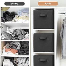 Storage Maniac foldable bins with bottom boards for quick setup