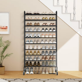 Storage Maniac garage shoe storage helps keep floors clean and organized.