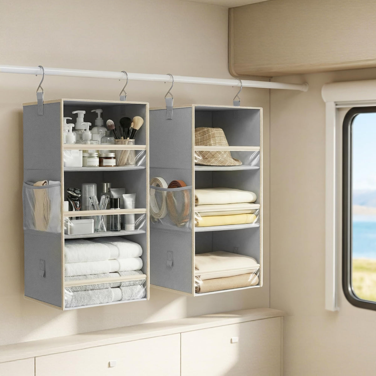 Storage Maniac gray color blends with modern wardrobes