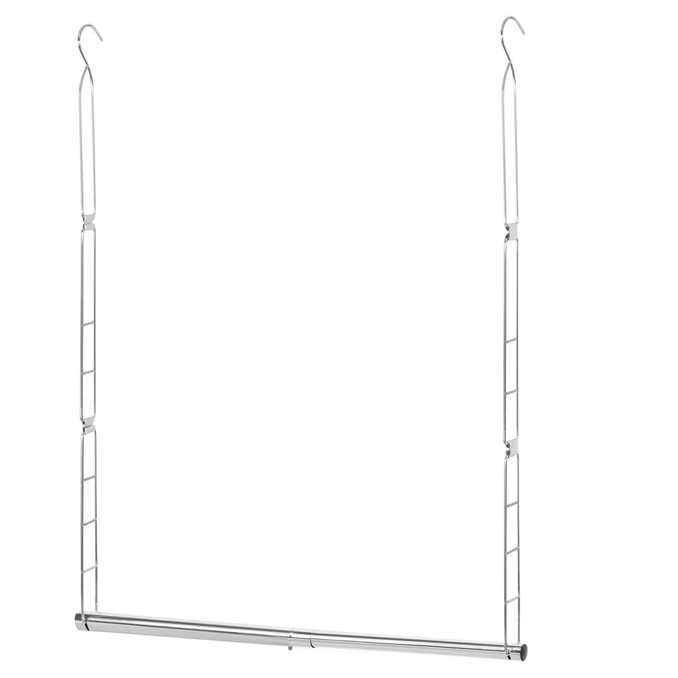 Storage Maniac hanging closet rod extended for a customizable fit