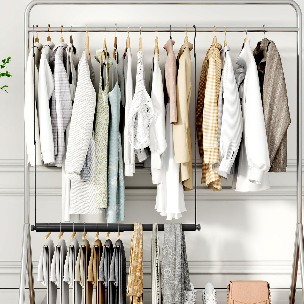 Storage Maniac kids closet option helps children reach their wardrobe.