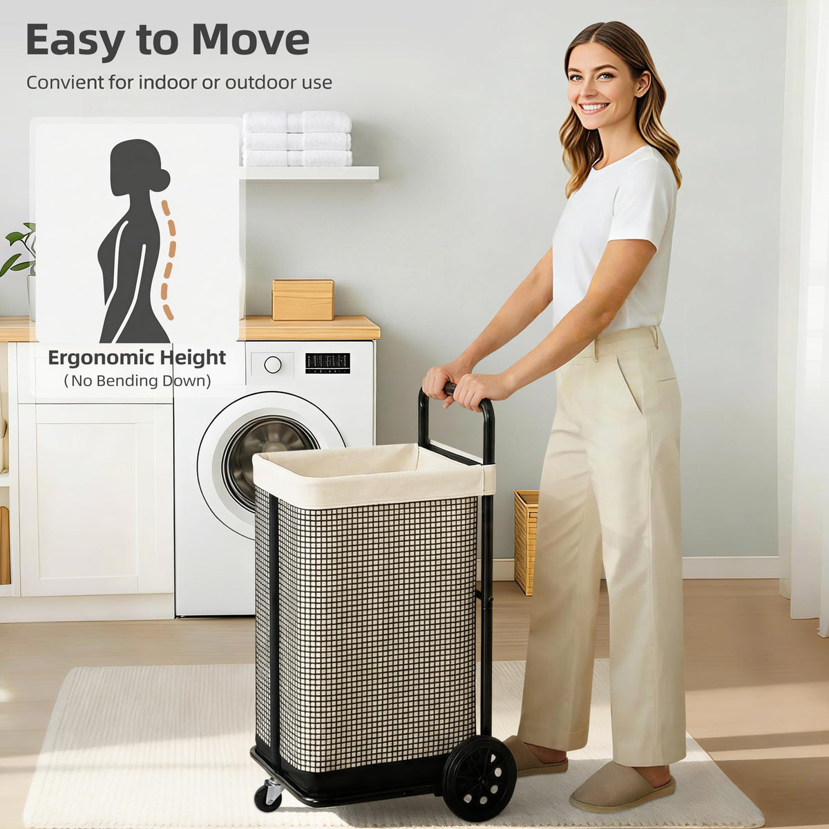Storage Maniac cart supports up to 45 lbs for heavier laundry items.