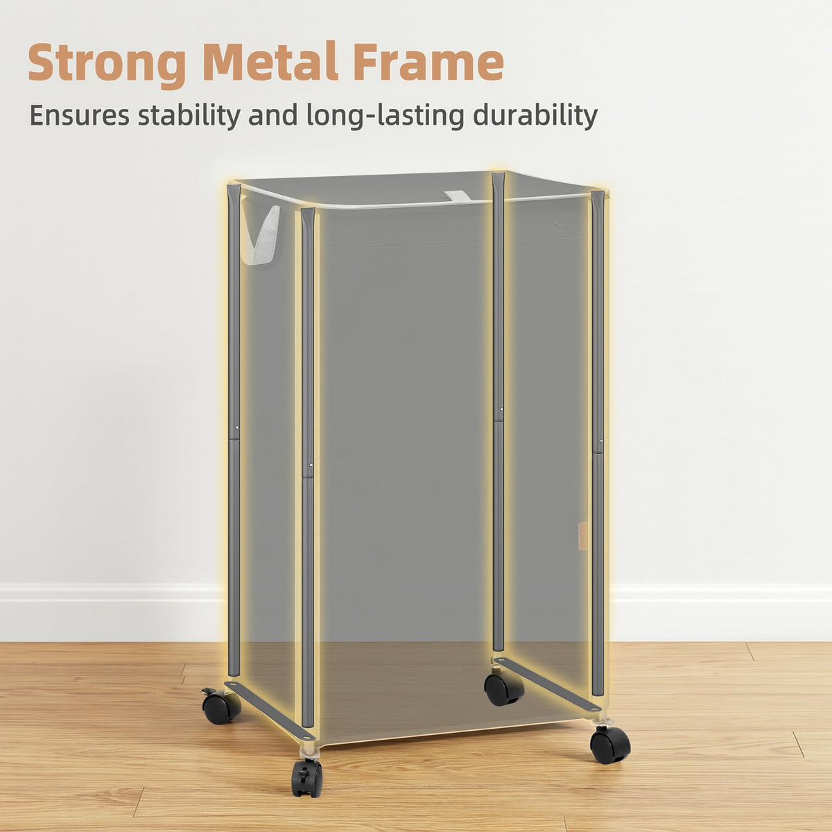 STORAGE MANIAC laundry hamper wheels with brakes enable smooth, secure movement
