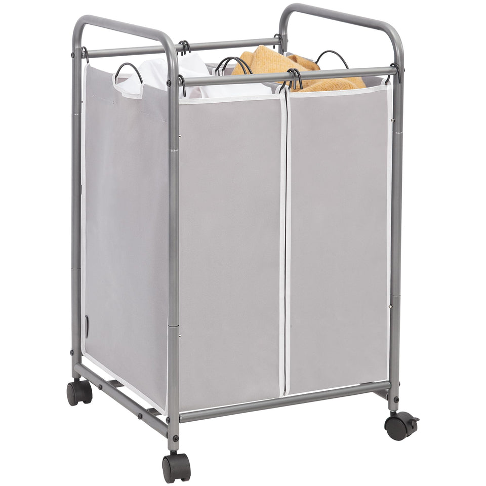 STORAGE MANIAC Laundry Sorter 2-Section frame keeps laundry neatly organized and easy to move.