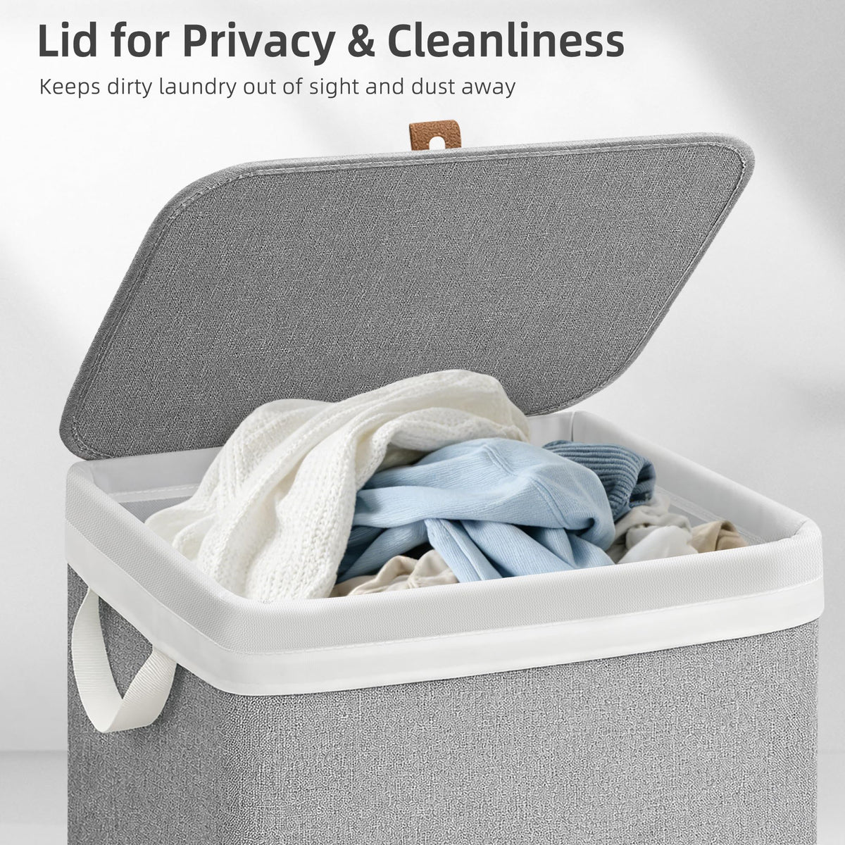 Storage Maniac lid offers a clean, modern look while keeping contents out of sight.