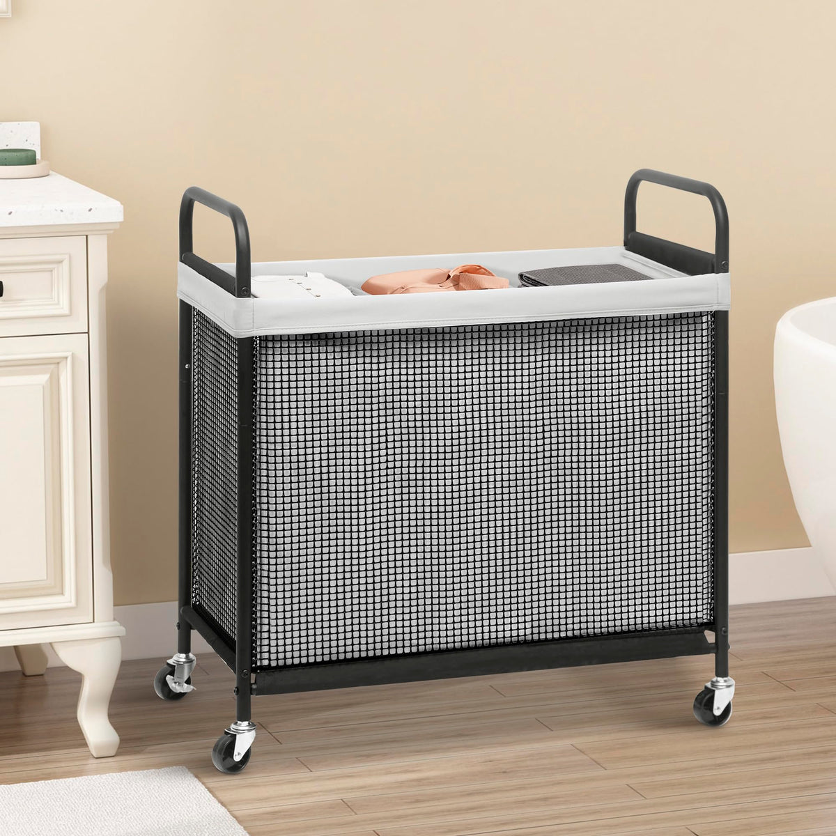 Storage Maniac multi-purpose storage cart for toys or sports gear when liner removed.