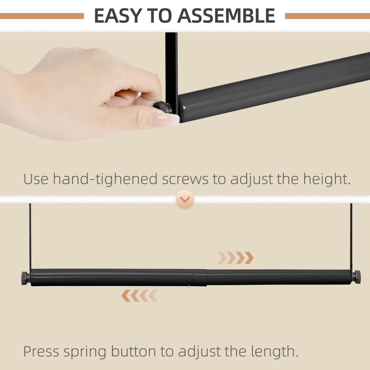 Storage Maniac versatile setup for indoor or outdoor use, for towels or clothes.