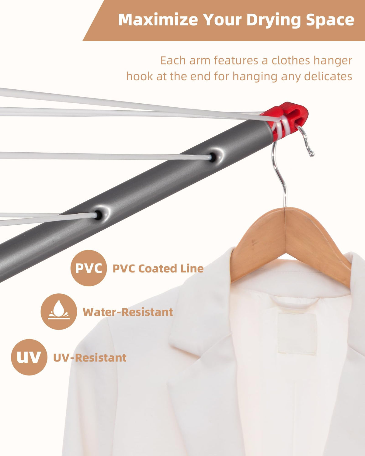 Storage Maniac rack with delicate garment hooks for air drying
