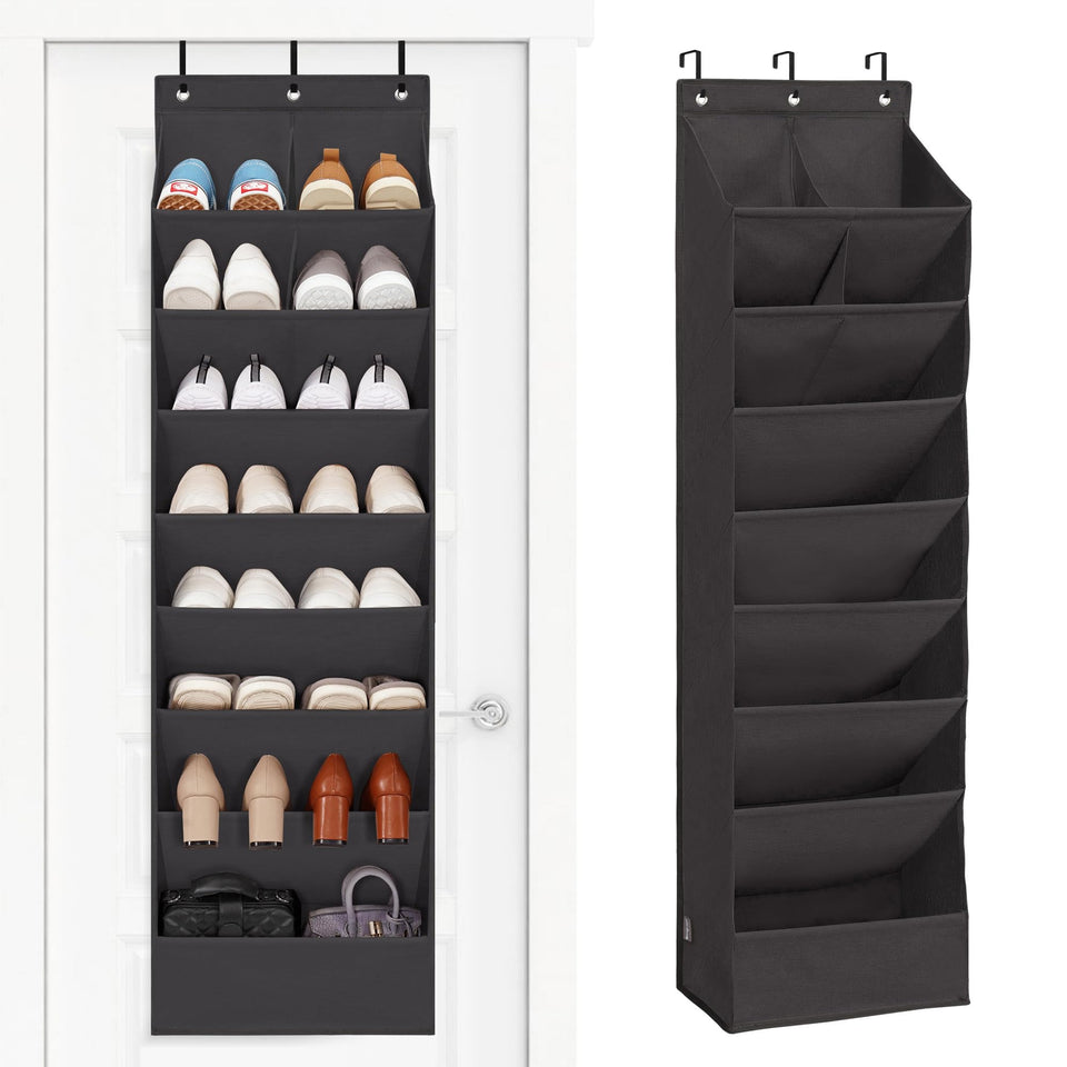 Storage Maniac over-door shoe organizer with 10 pockets keeps shoes neatly organized.