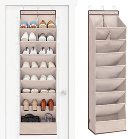 STORAGE MANIAC over-the-door organizer with 10 pockets for shoes on a narrow door