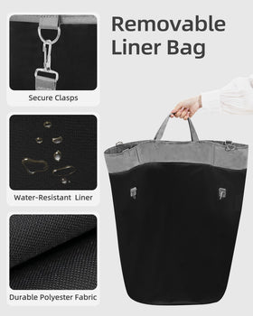 Storage Maniac removable liner bag makes transporting laundry tidy and clean