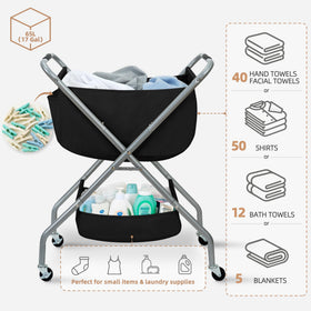 Storage Maniac rolling cart with brakes secures position during loading and unloading.