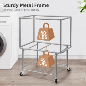 Storage Maniac rolling laundry cart canvas bag for sturdy laundry containment
