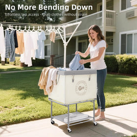 Storage Maniac rolling laundry cart lower shelf for organized detergents