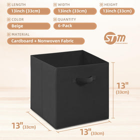 Storage Maniac six-pack fabric storage bins ready for shelves or closets.