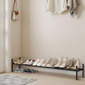 Storage Maniac six-to-eight-pair capacity shown in hallway setup.
