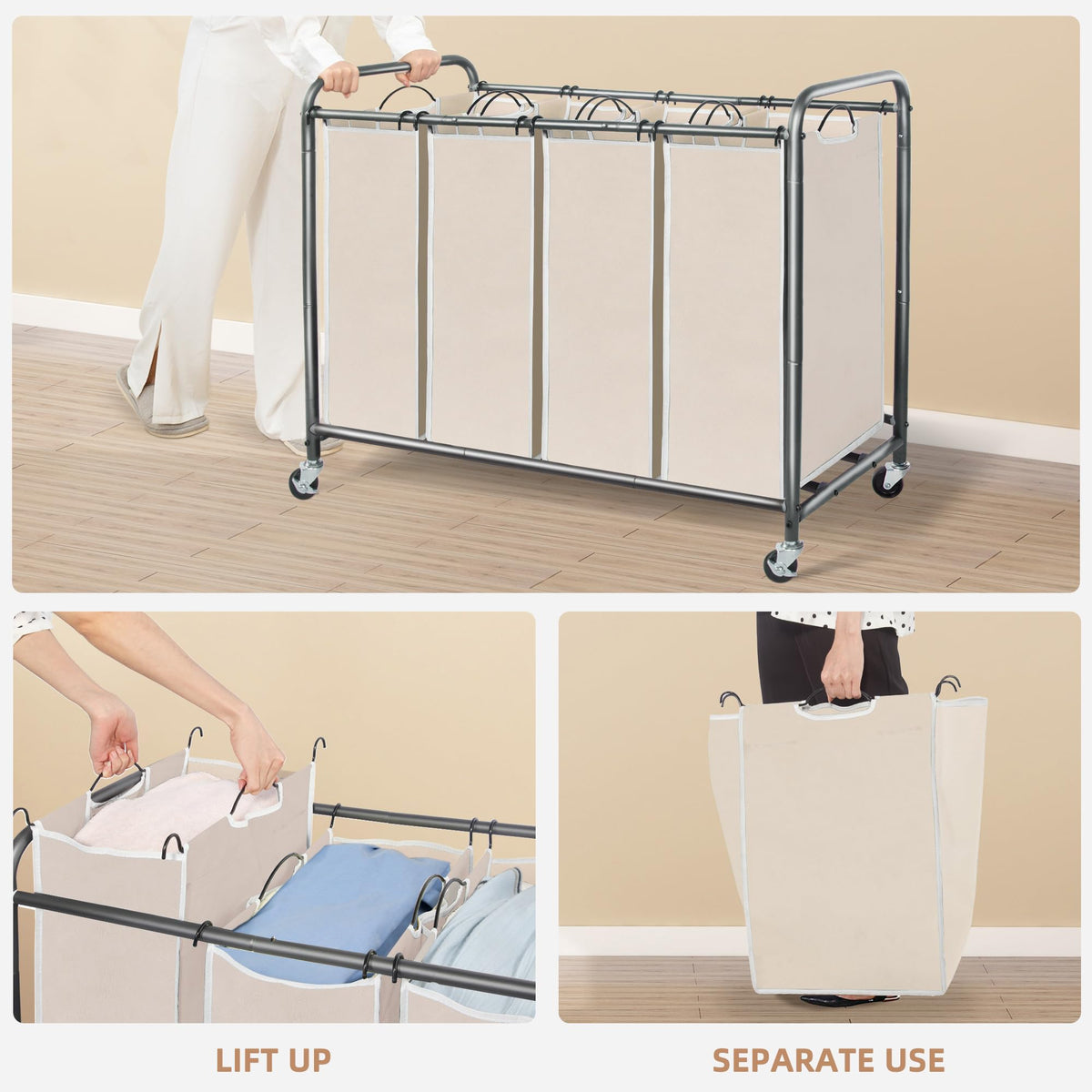 Sturdy STORAGE MANIAC frame with multiple horizontal bars for support