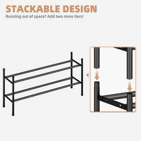 Storage Maniac stackable shoe rack, vertical expansion for extra storage.