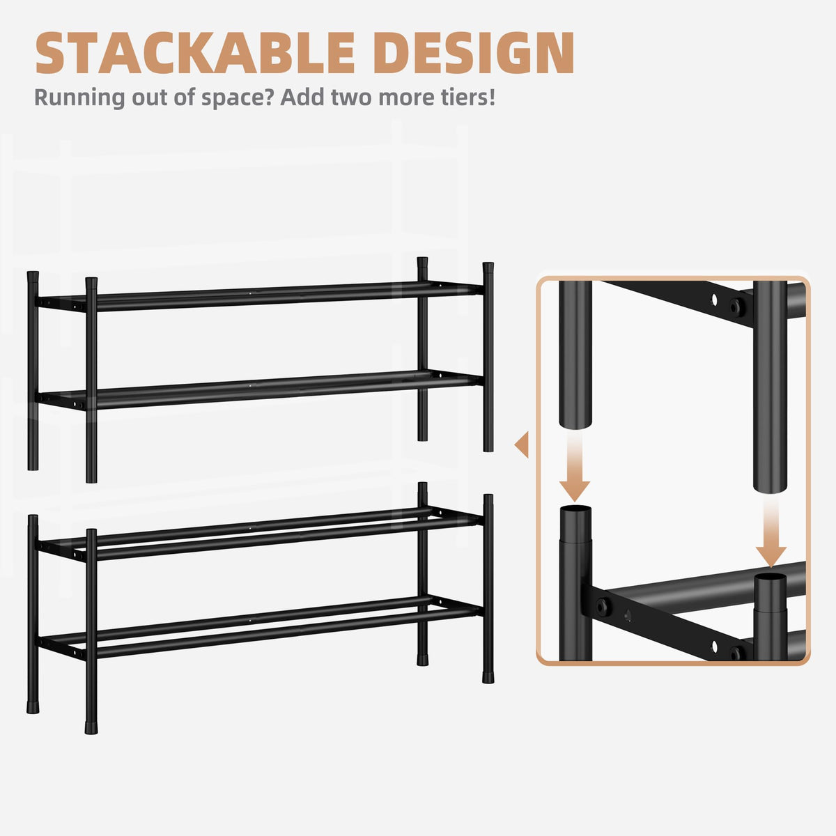Storage Maniac stackable top unit doubles storage capacity