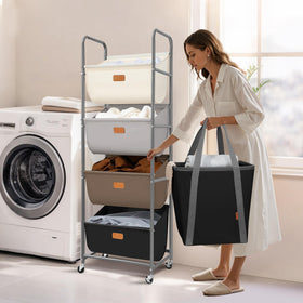 Storage Maniac includes two lockable casters for stability.