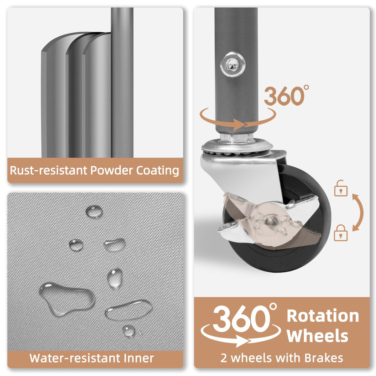 Storage Maniac inner lining is water-resistant for spills.