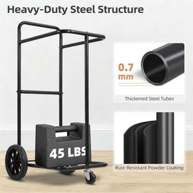 Storage Maniac rolling cart with 360° front caster for smooth mobility.