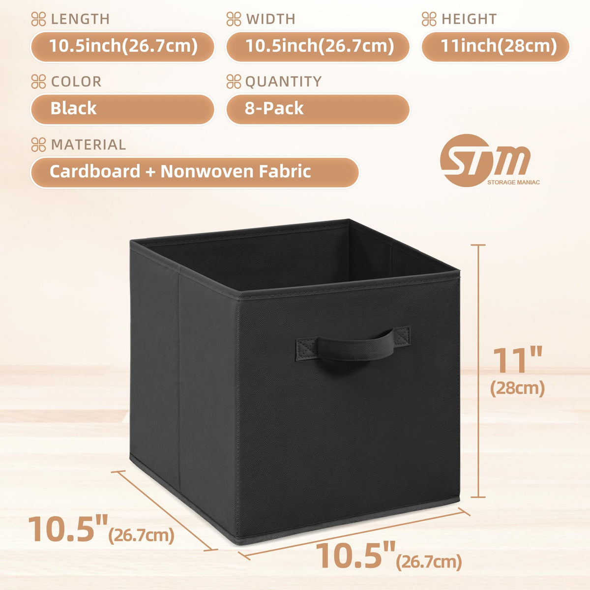 Storage Maniac wide handles provide easy grip during daily organization.