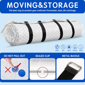 Storage Master vacuum bag designed to fit mattresses up to 14 inches.