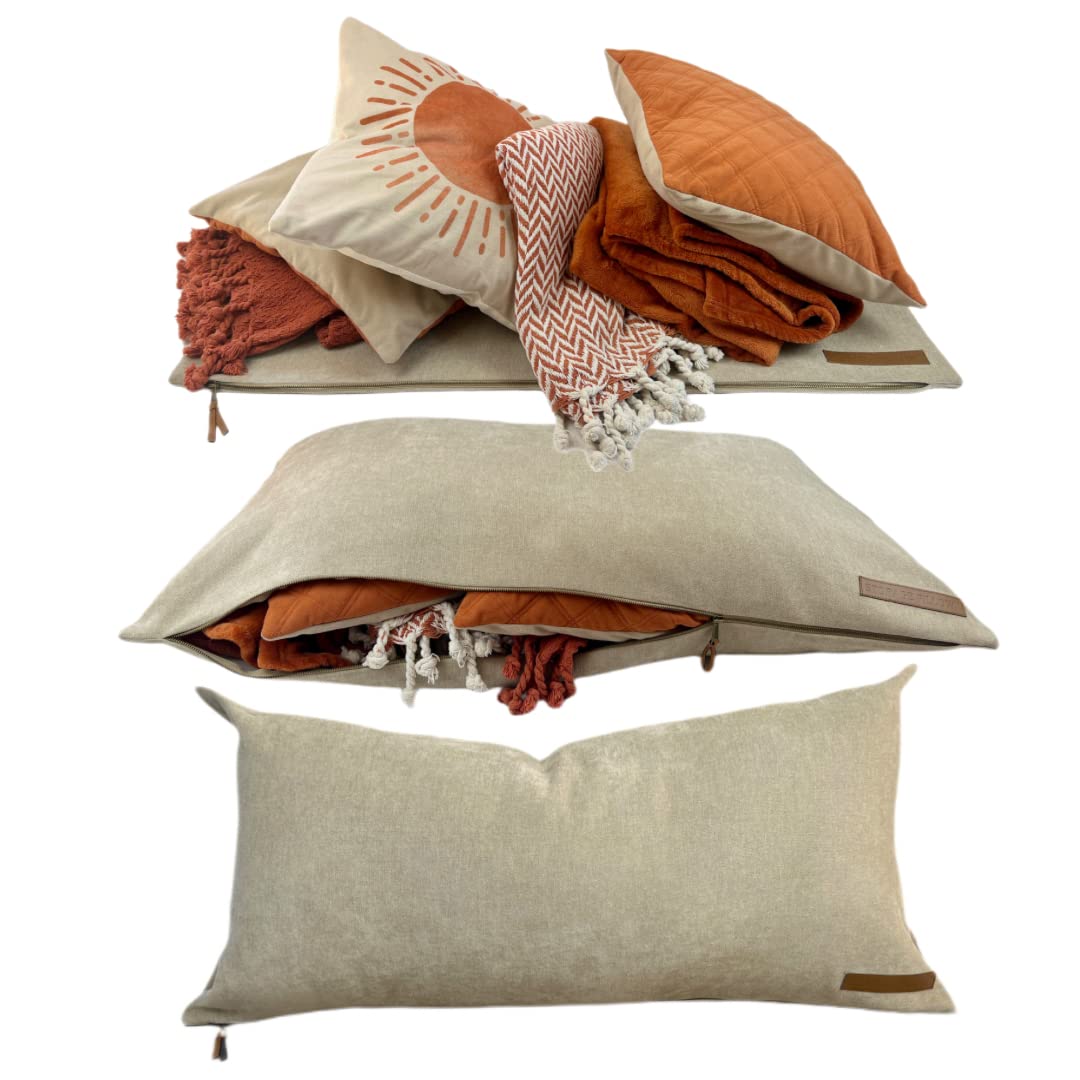 STORAGE PILLOW XL with full-length zipper for easy access and soft storage.