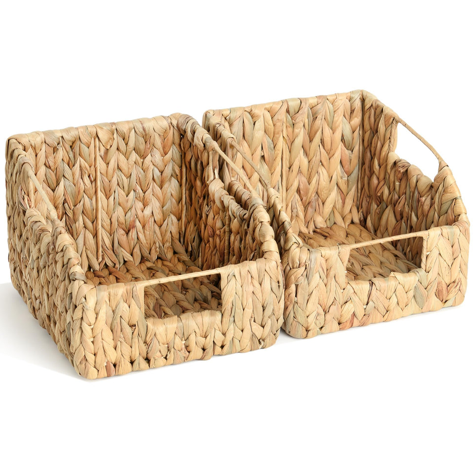 Storage Standard 2-pack wicker basket set with handles for organized storage.