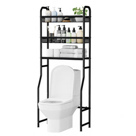 StorageIDEAS 3-tier over-the-toilet shelf keeps towels within easy reach.