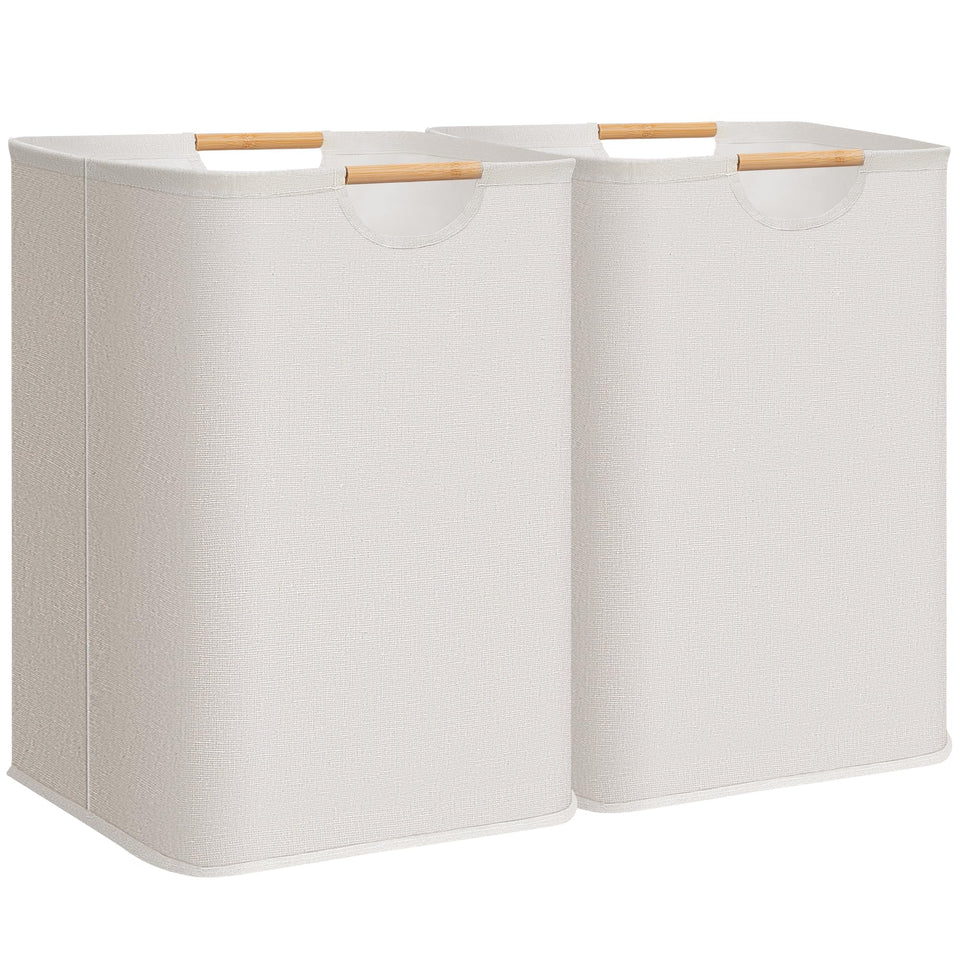 Storage Maniac 2-Pack laundry hamper front view showing 100L capacity for easy transport